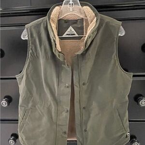 Olive Green Vest with Fleece Lining